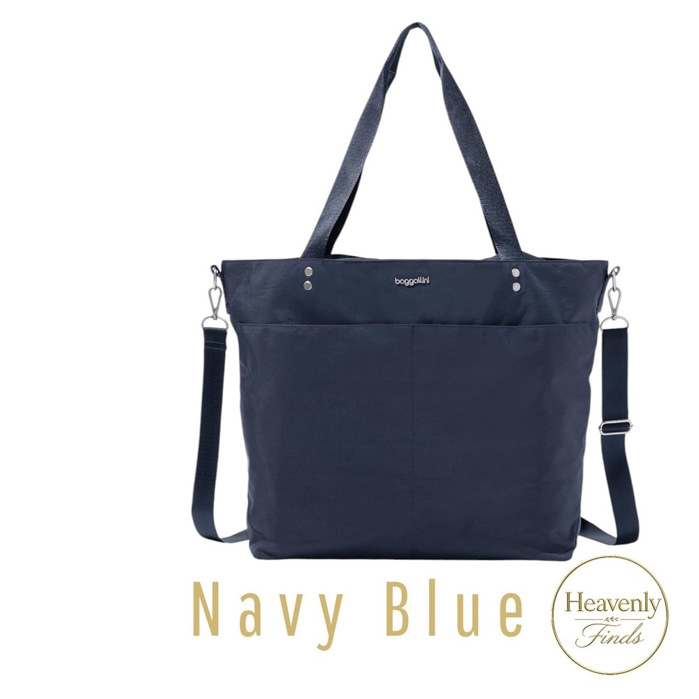 Baggallini Laptop Tote Bag Navy Blue Travel Carryall Crossbody NWT